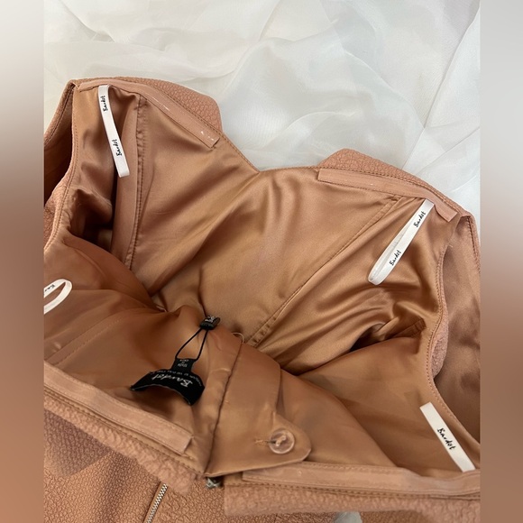 NWT Bardot Eva Snake Blush Rose Pink Corset Off Shoulder Midi Dress Size 8 M - Picture 10 of 11